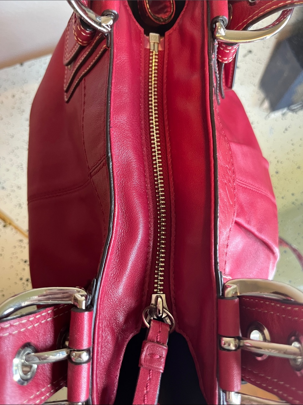 EUC Vintage Coach SoHo Red Leather Shoulder Bag - Picture 10 of 12